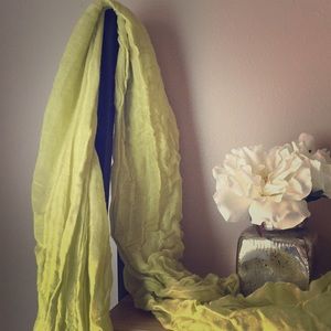 Love Quotes Lime Green Linen Scarf
